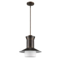 Front view of Greta 1-Light Pendant in oil-rubbed bronze by Homeroots