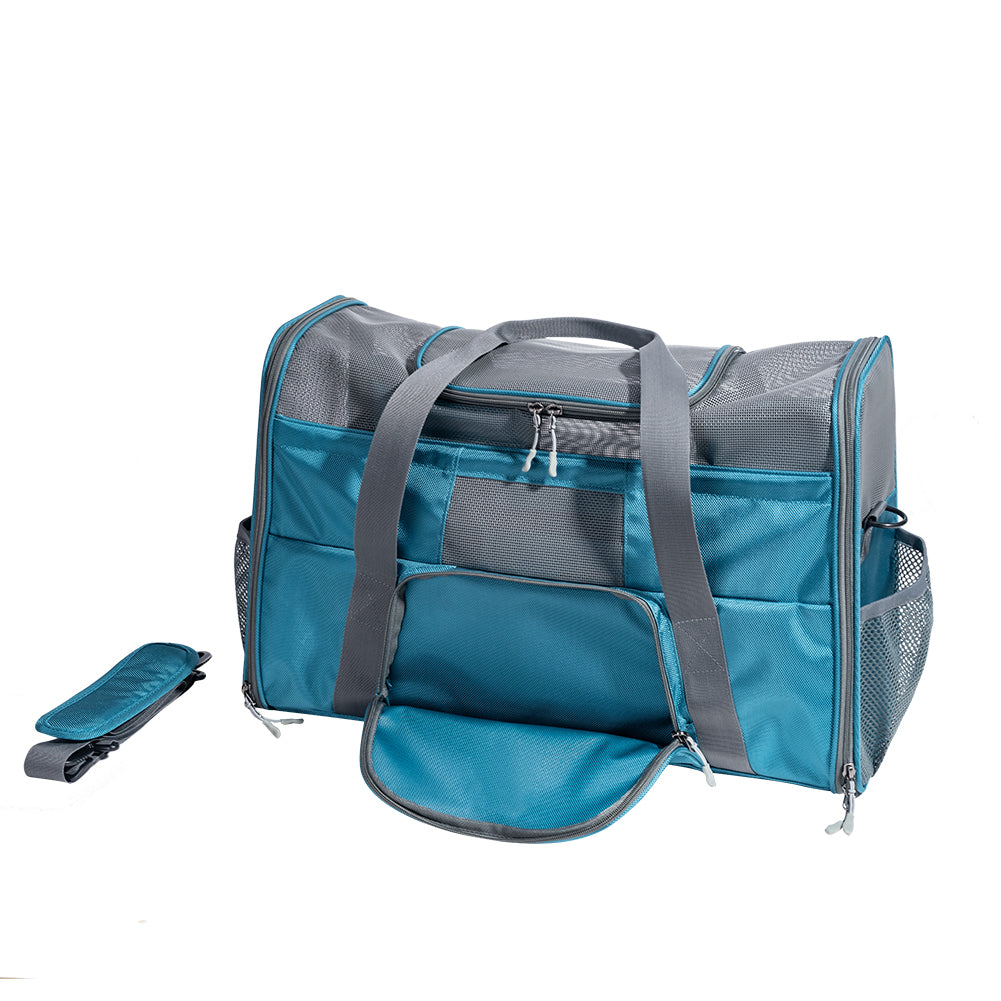 Inside view of SUNVENO Pet Carrier with cozy space for pets