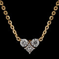 Elegant Caroline Heart Necklace in 14k yellow gold by Karia Diamonds