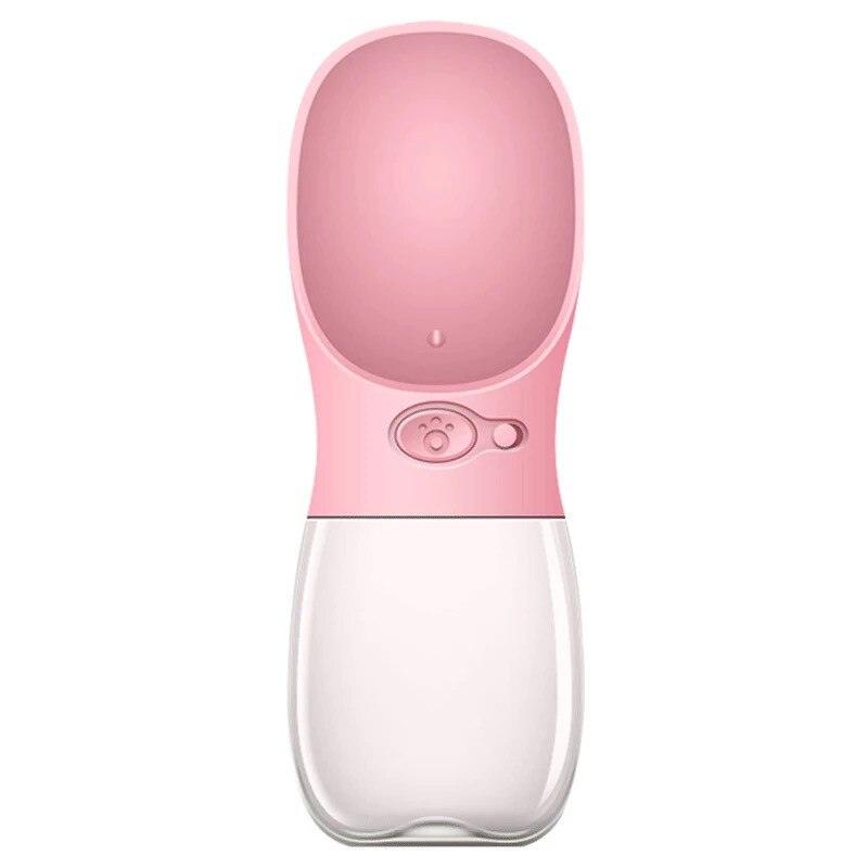 Side view showcasing the compact design of Dog Hugs Cat water bottle