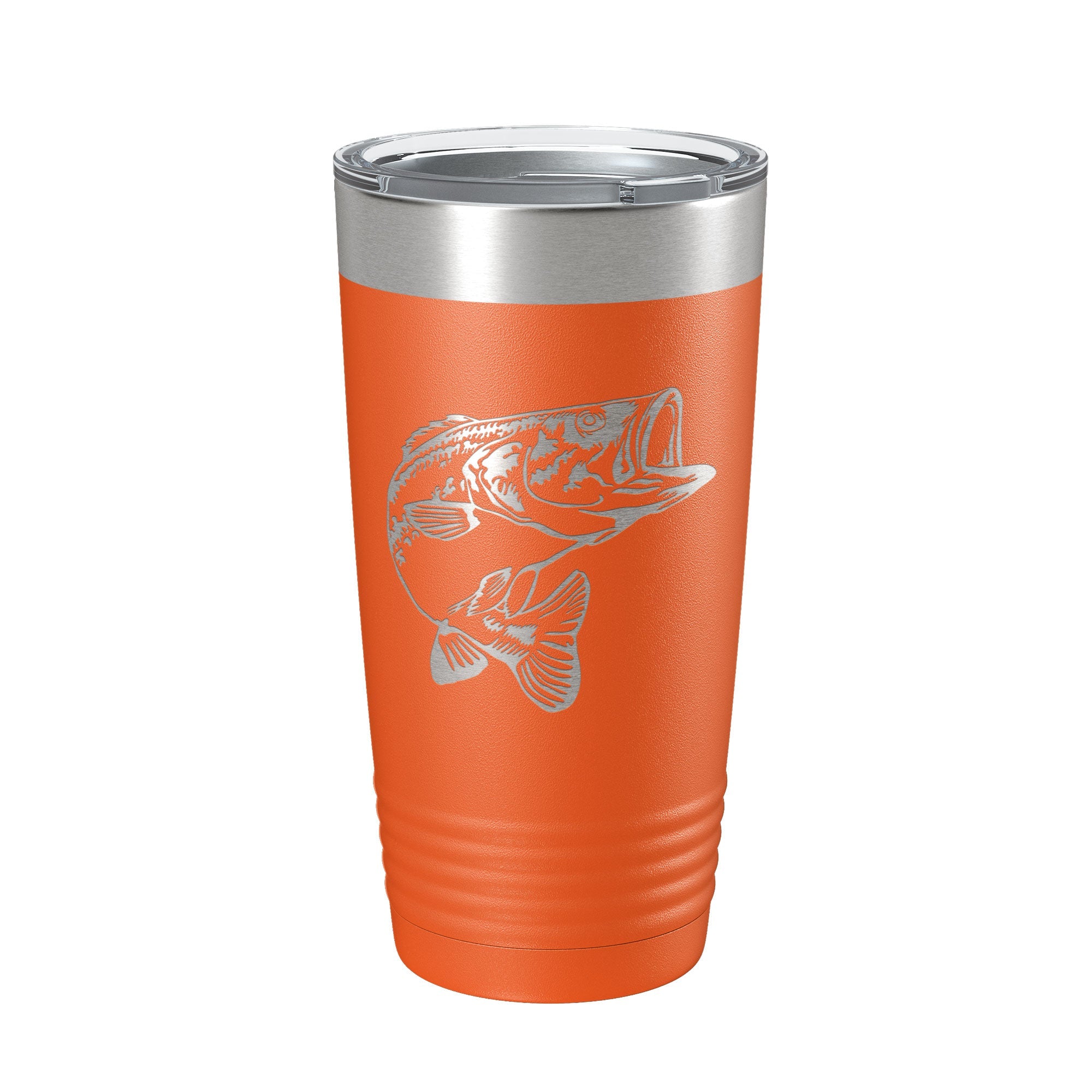 Insulated Bass Fishing Tumbler outdoors by a river