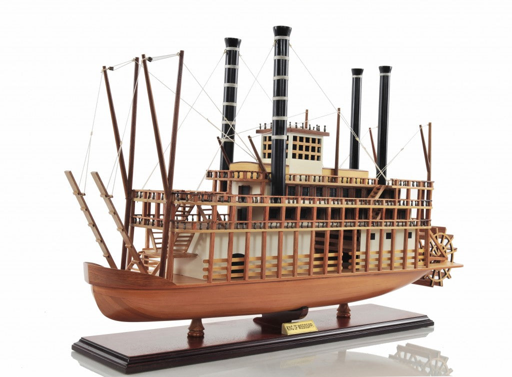 Close-up of craftsmanship on the King of Mississippi Model Boat