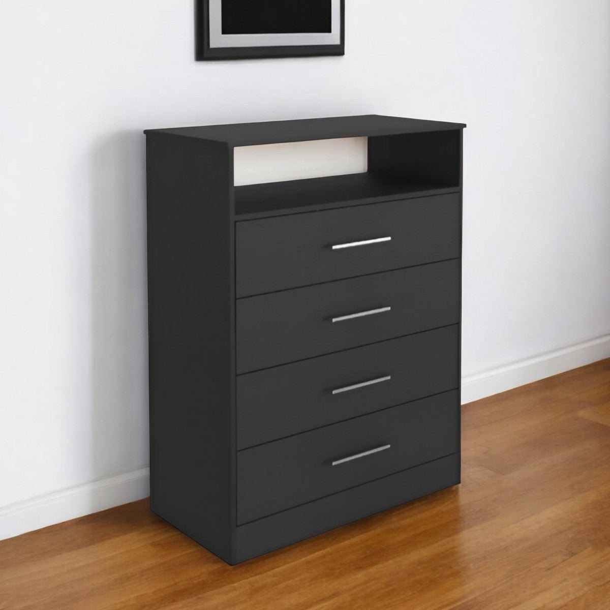 Front view of 31-Inch Black Vertical Dresser by Homeroots