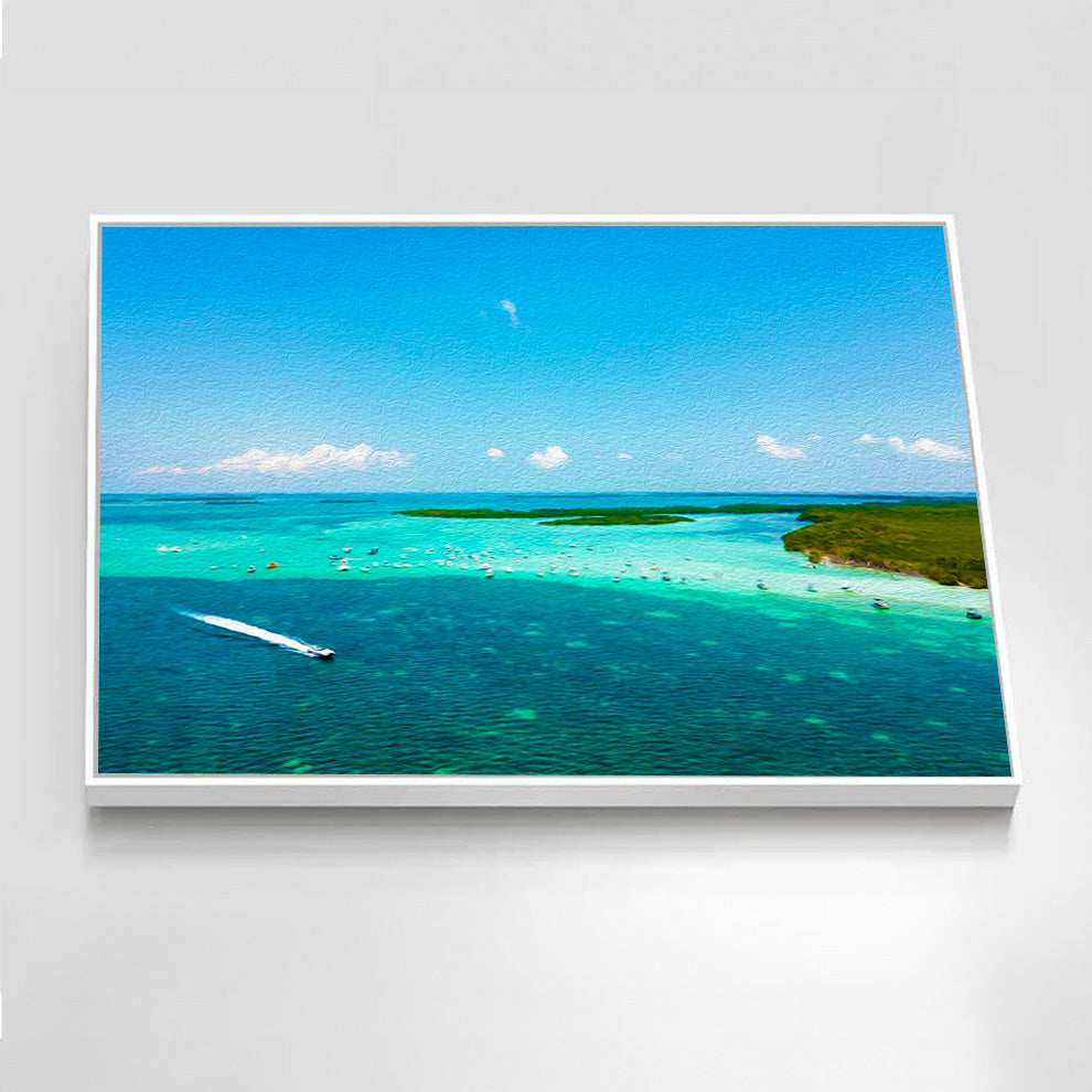 Elegant presentation of 'Boat Life' canvas print in a modern living space