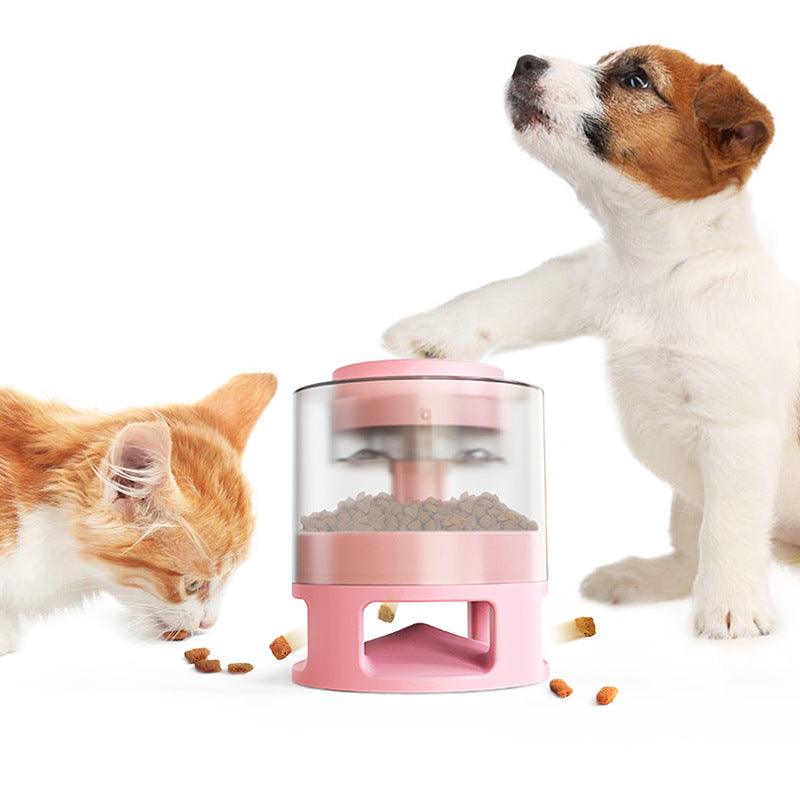 Interactive Dog Food Dispenser Toy in vibrant colors by Dog Hugs Cat