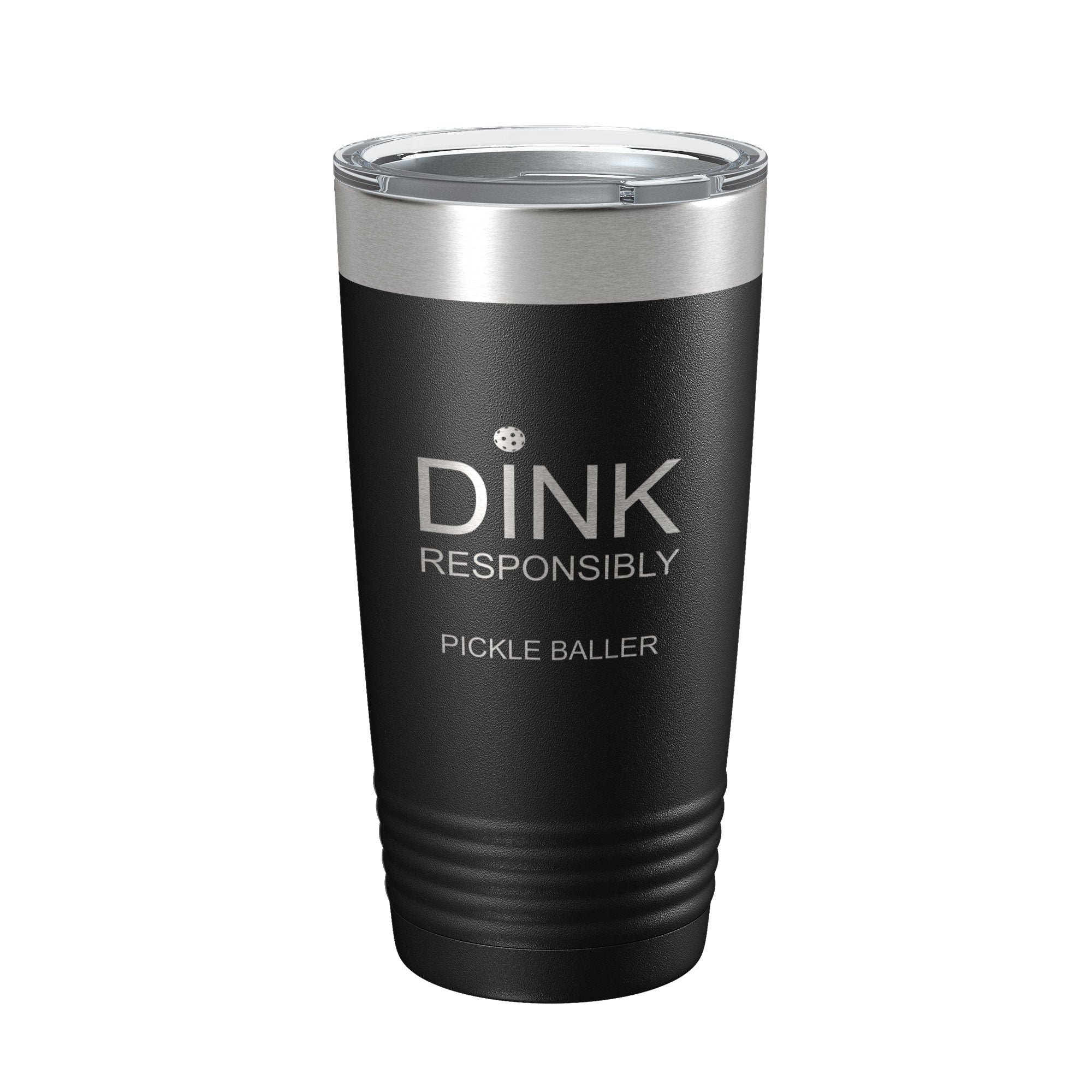 Dink Responsibly 20 oz Tumbler in a car cup holder