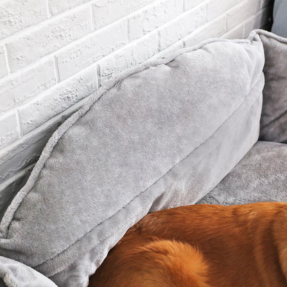 Front view of Luxurious Plush Polyester Dog Sofa Bed by Dog Hugs Cat