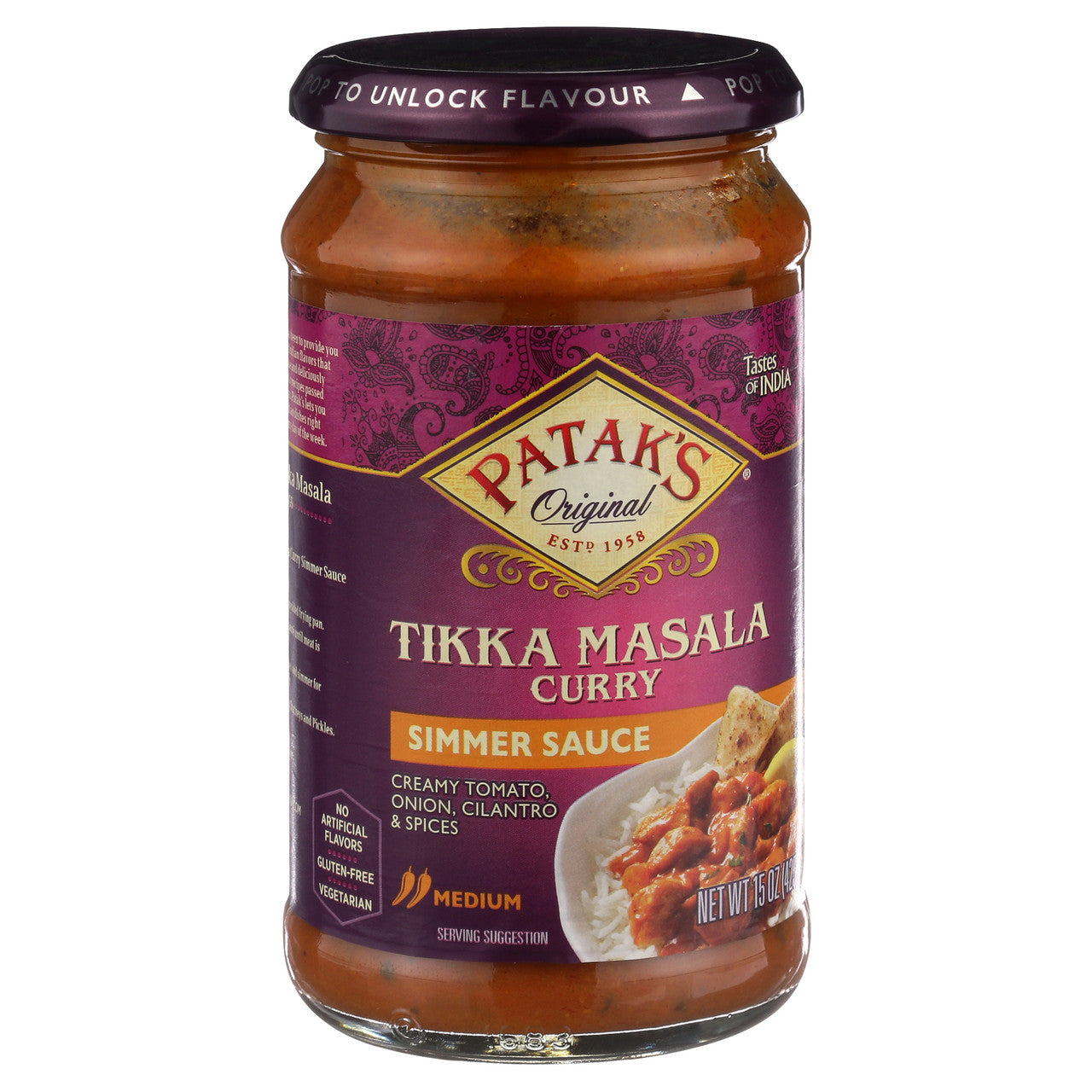 Patak's Tikka Masala Curry Cooking Sauce, Medium (6x15Oz)
