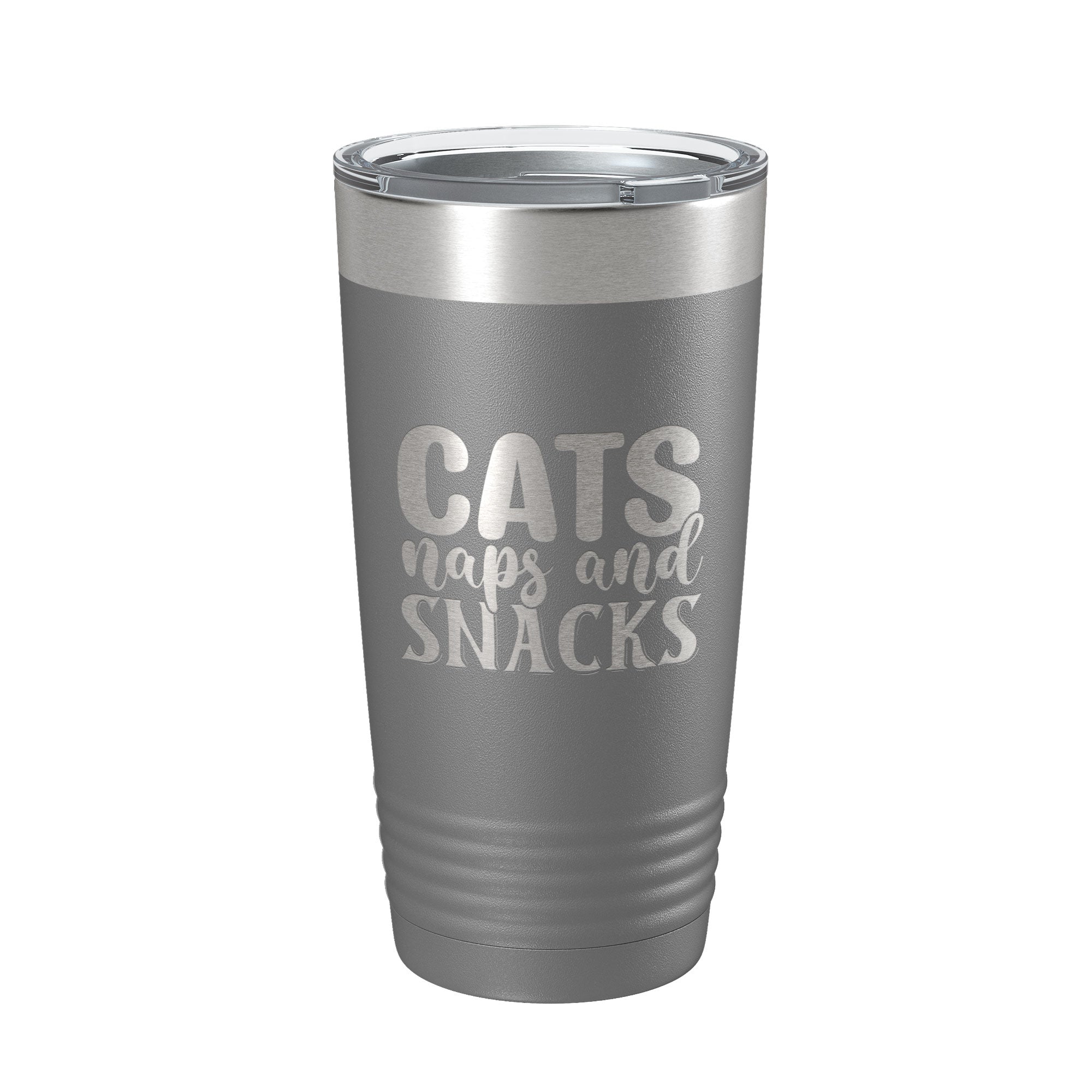Top view of Hilarious Cat Lover Travel Mug with clear lid