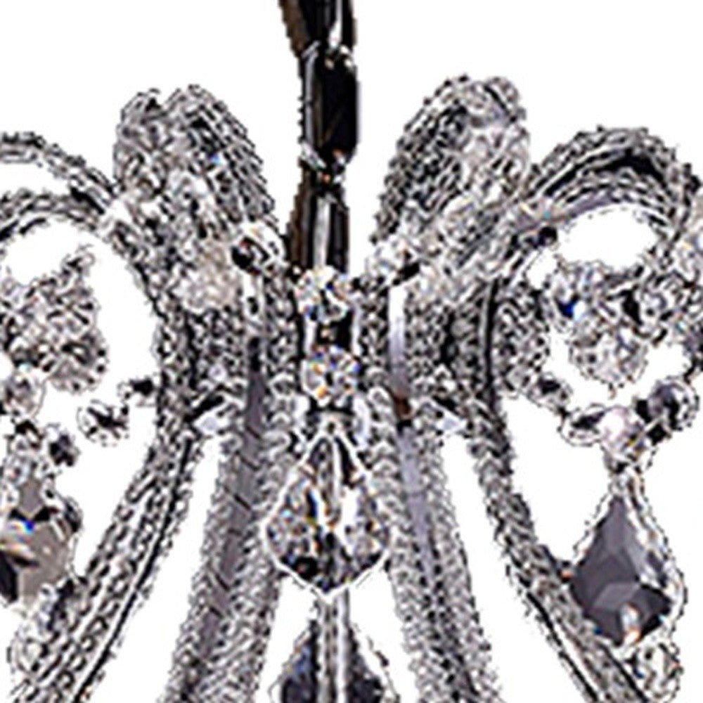 Side view of the Eight-Light LED Chandelier highlighting its details