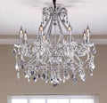 Elegant Eight-Light LED Chandelier with transparent glass by Homeroots - front view