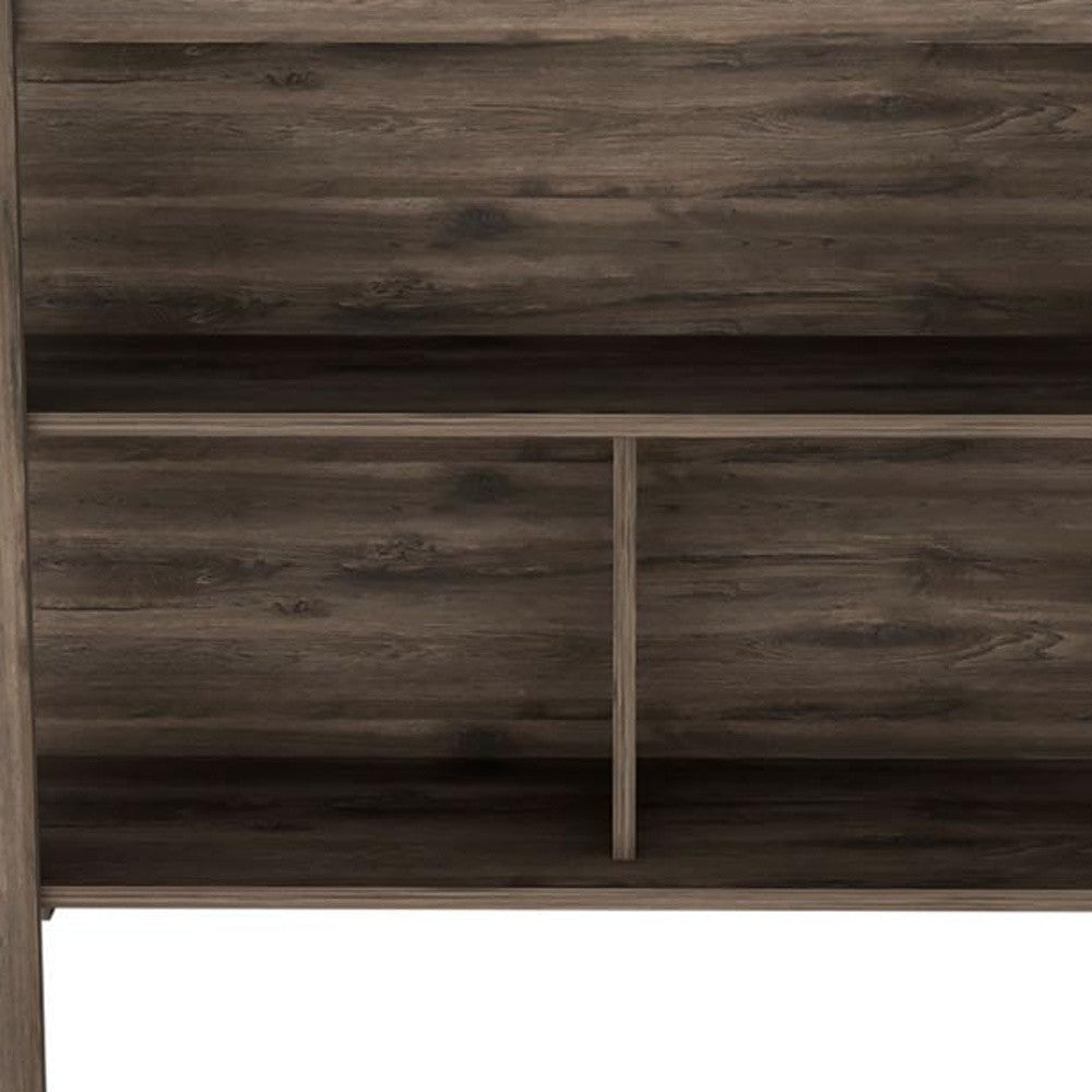 Dark Brown and Brown 41" Kitchen Island With Storage