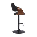 Front view of 25" Adjustable Black Iron Swivel Bar Chair by Homeroots