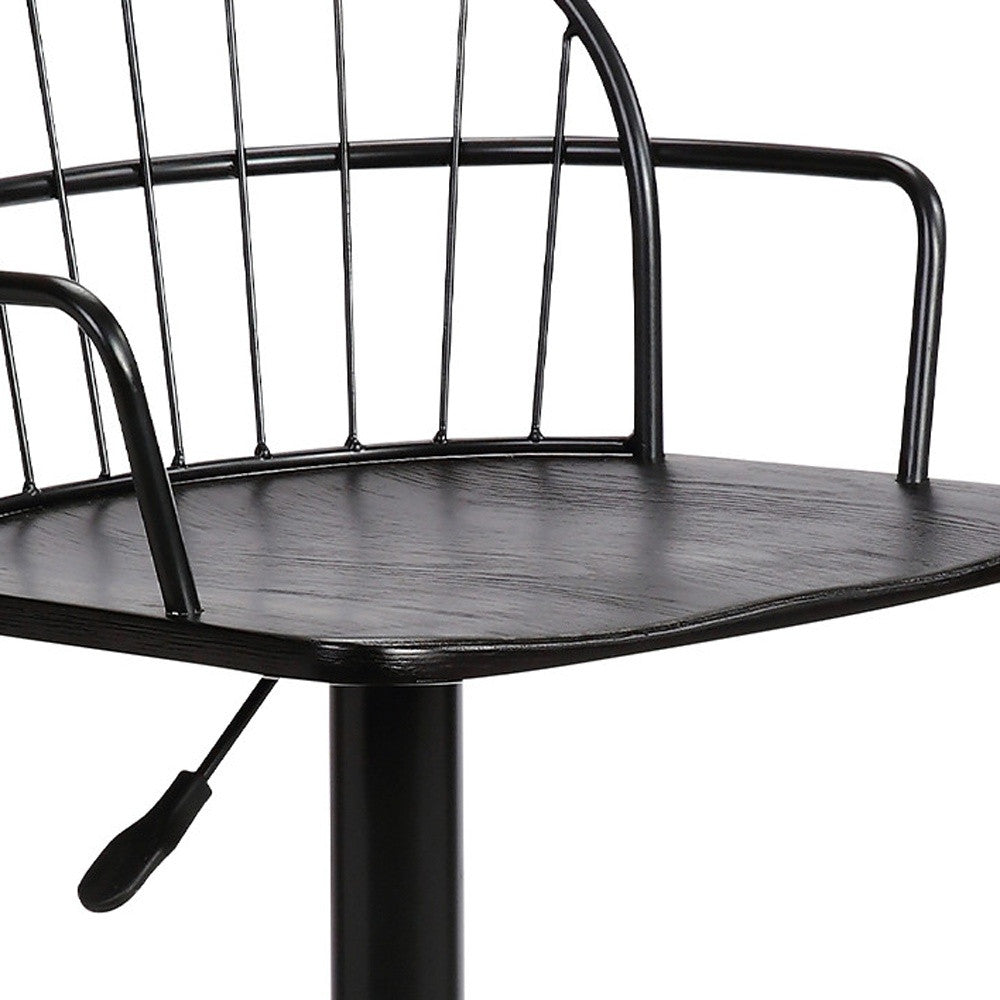 Front view of Modern Black Adjustable Bar Chair by Homeroots