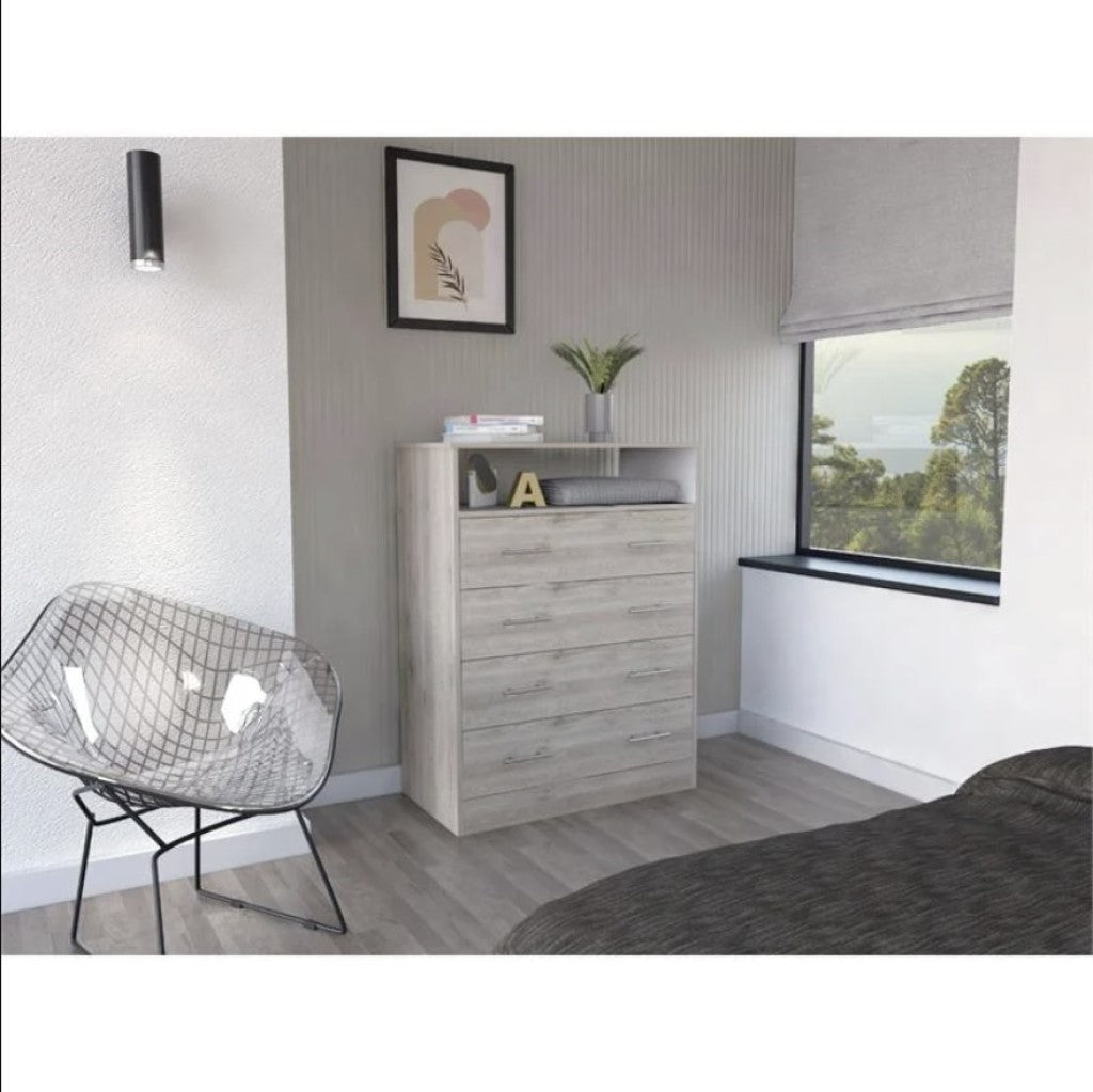 Side profile of the 33" Light Grey Dresser showcasing its design