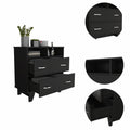 Modern 32" Black Two Drawer Dresser front view by Gobingya