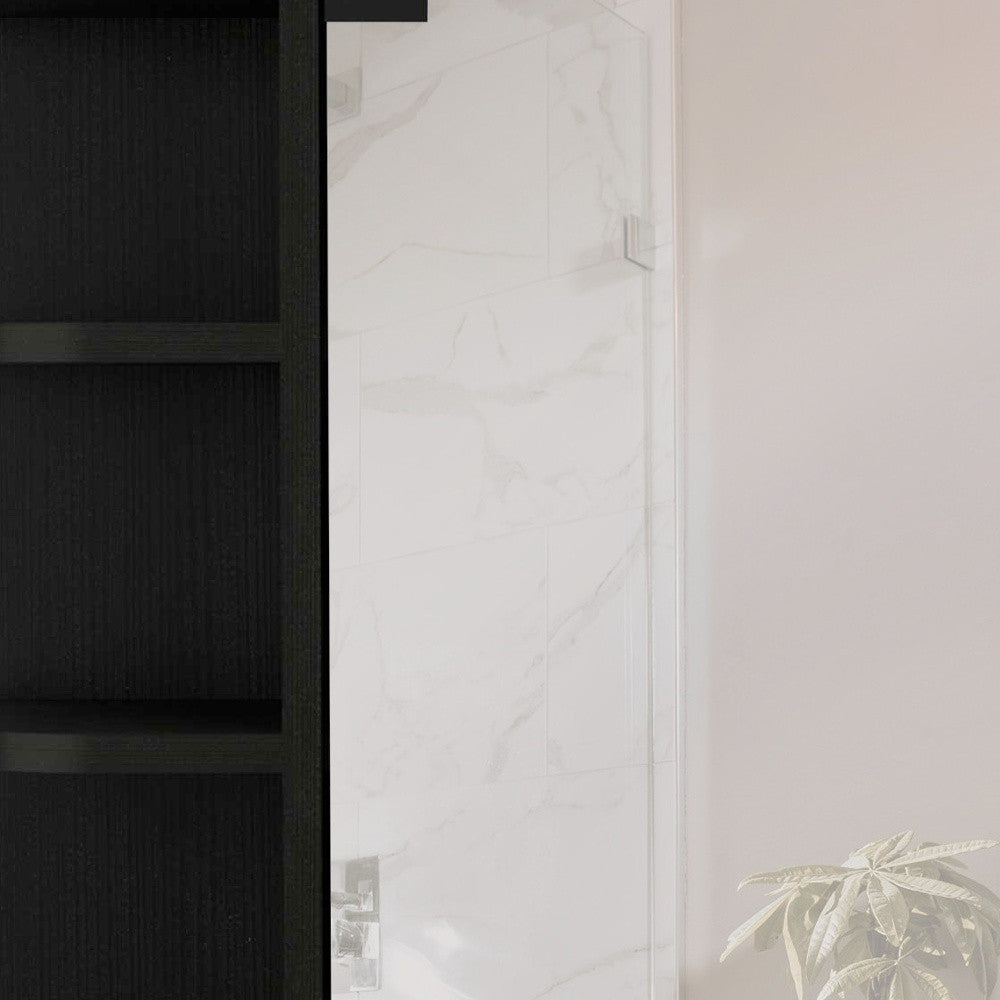 Front view of Elegant 24-Inch Black Floating Bathroom Vanity by Homeroots