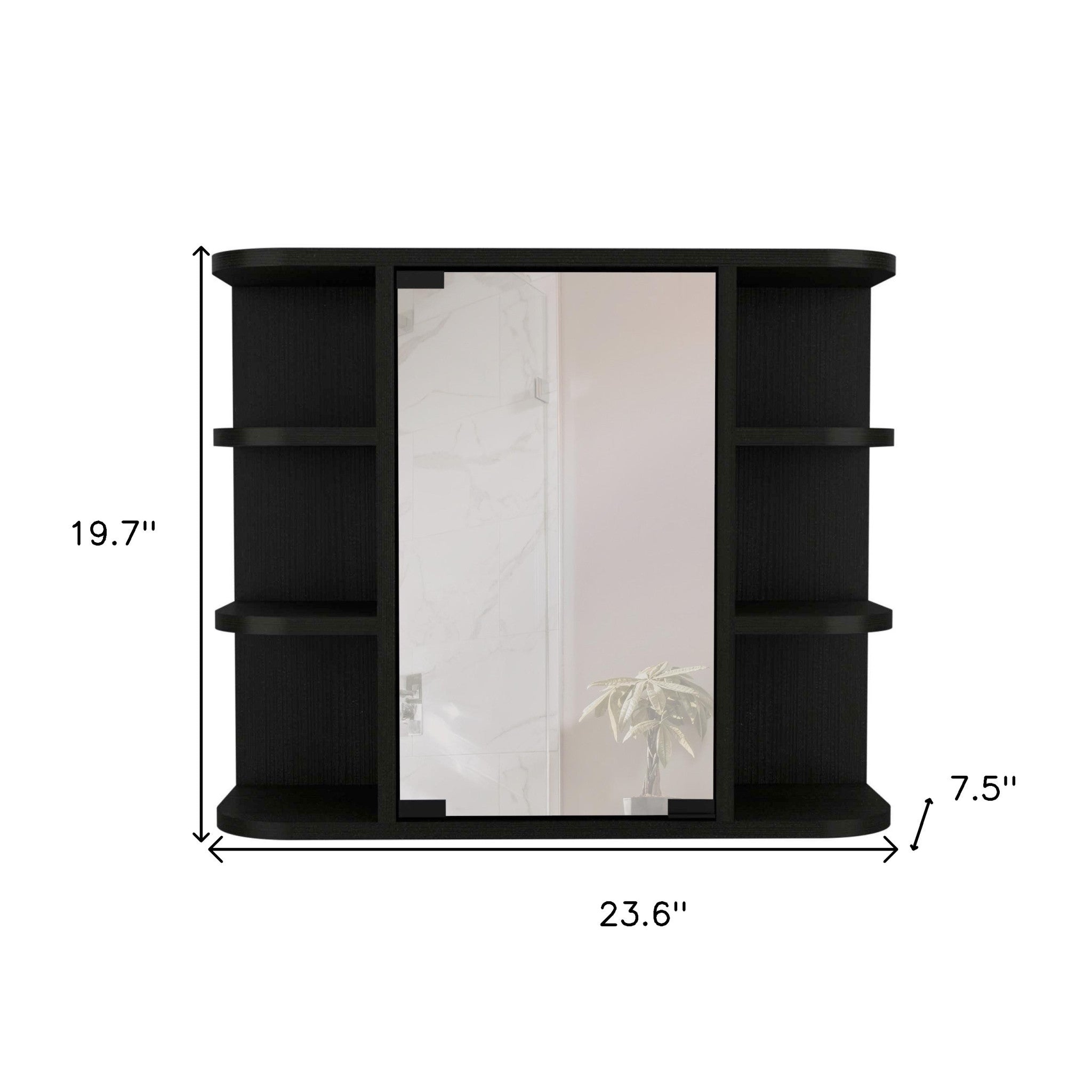 Stylish bathroom setting featuring the 24-Inch Black Vanity by Homeroots