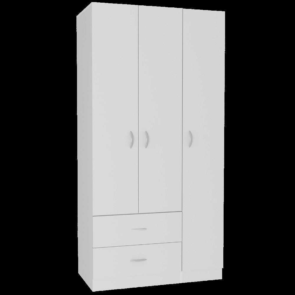 Close-up of the elegant drawers of 71" White Two Drawer Combo Dresser