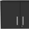 20" Black Wood Wall Mounted Storage Cabinet With Two Doors