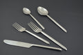 Glossy Silver Stainless Steel Twenty Piece Hand Forged Flatware Set