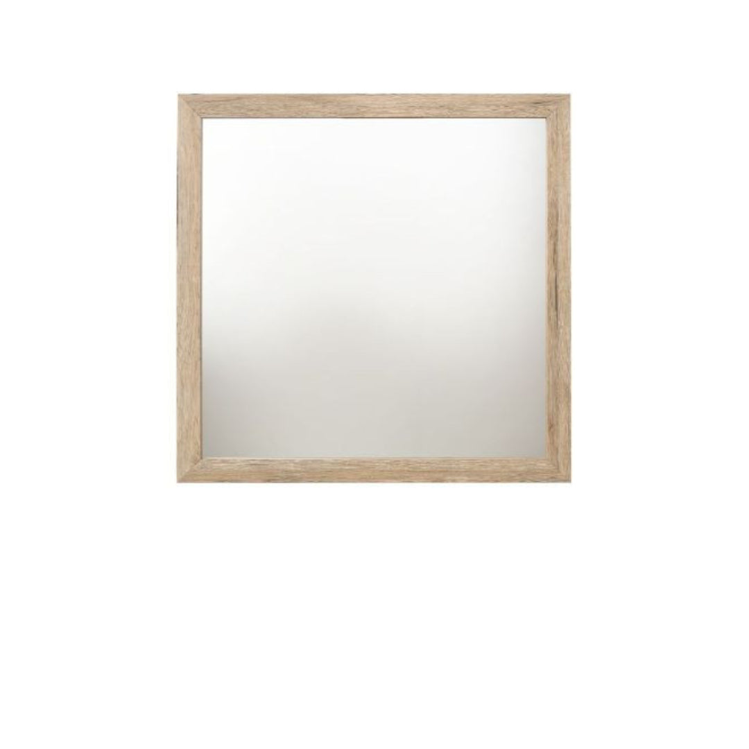 40" Natural Square Wood Framed Accent Mirror