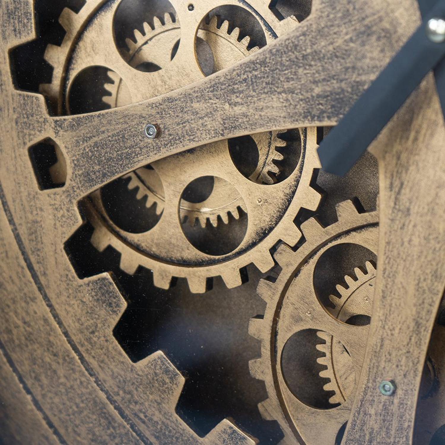 Side angle showcasing the craftsmanship of the Copper and Glass Wall Clock