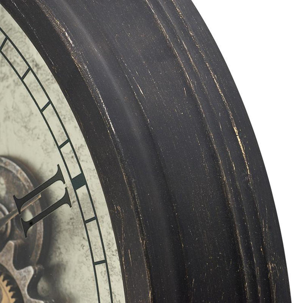 Comparative size view of 28-Inch Black and Gray Clock on the wall