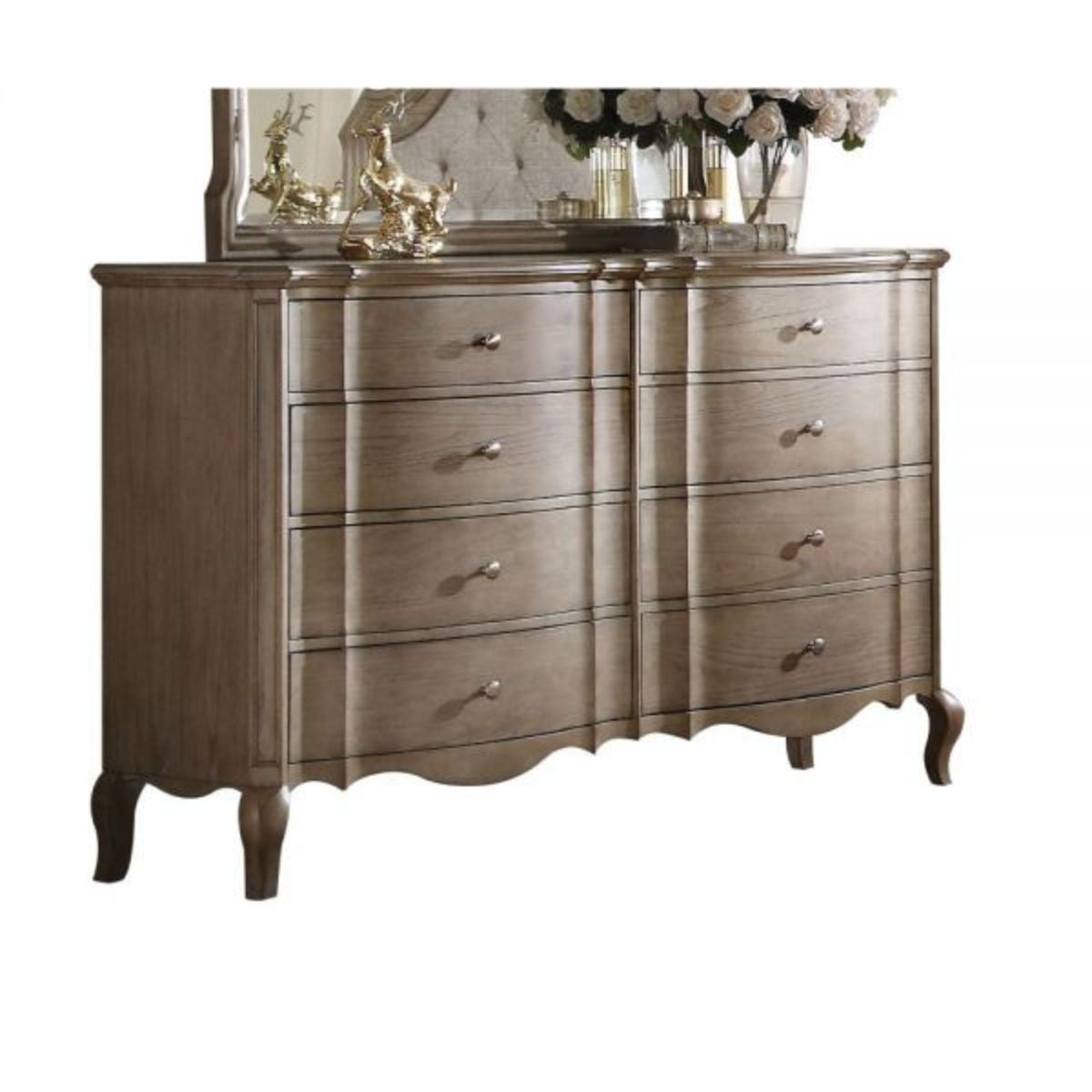 Quality craftsmanship detail of the Taupe Double Dresser