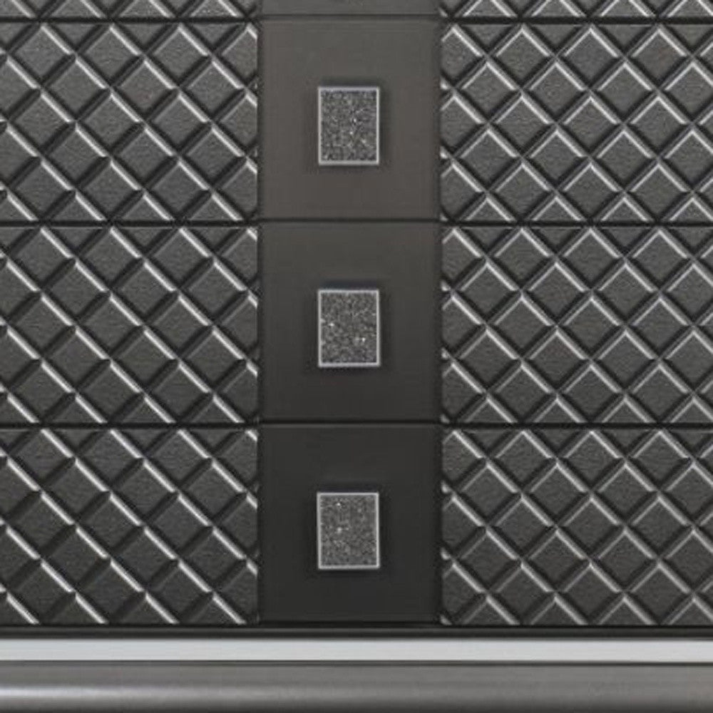 Front view of stylish 65" Gray Double Dresser with eight drawers by Gobingya