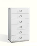 Front view of 32" White Six Drawer Chest by Homeroots