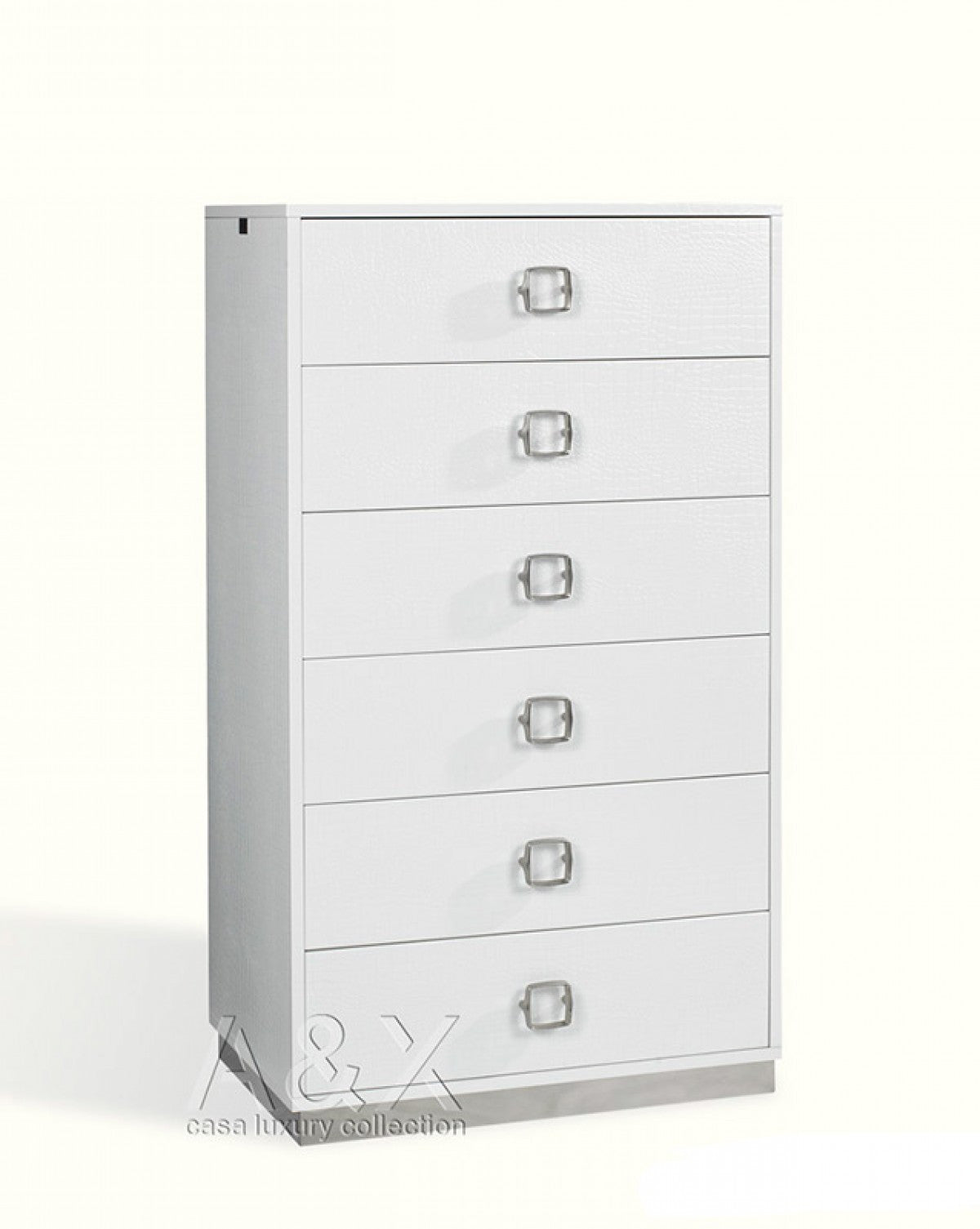 Front view of 32" White Six Drawer Chest by Homeroots