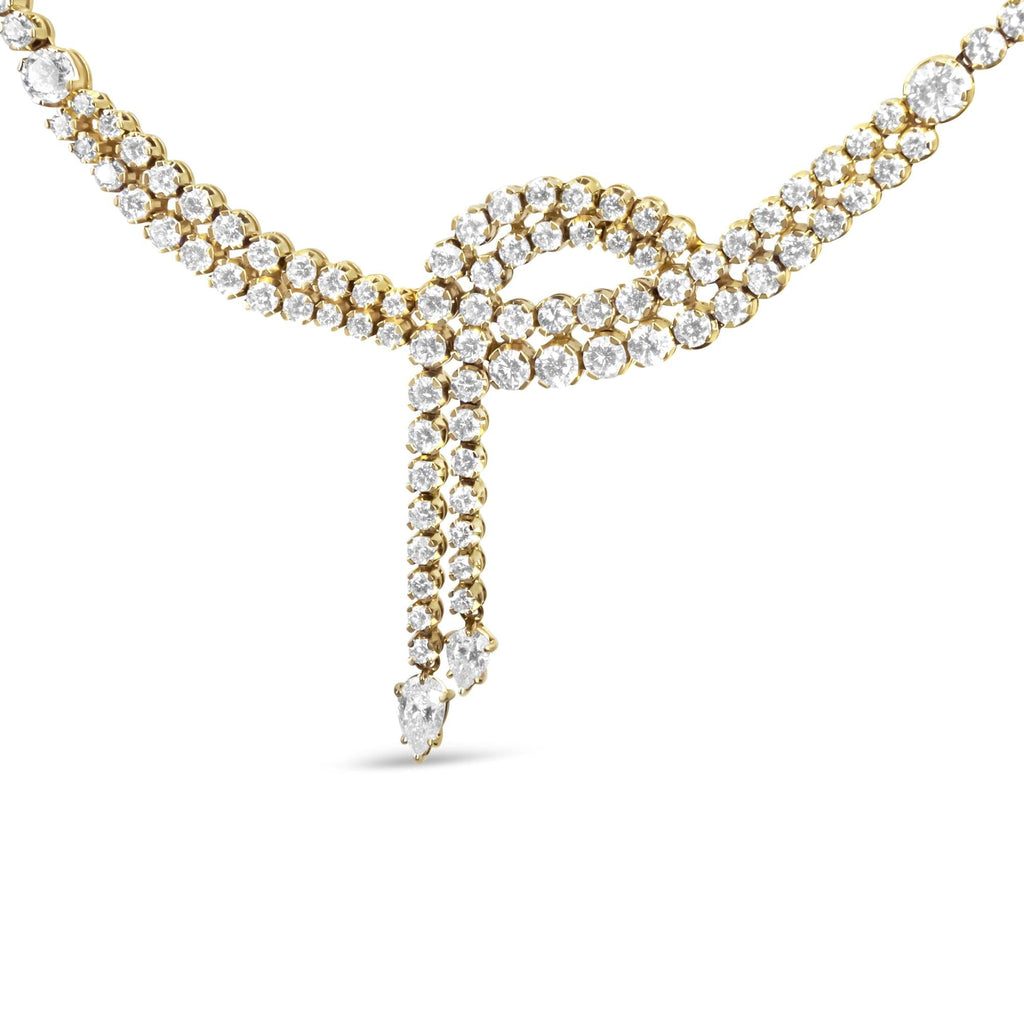 Luxurious presentation of 14k Yellow Gold Diamond Necklace