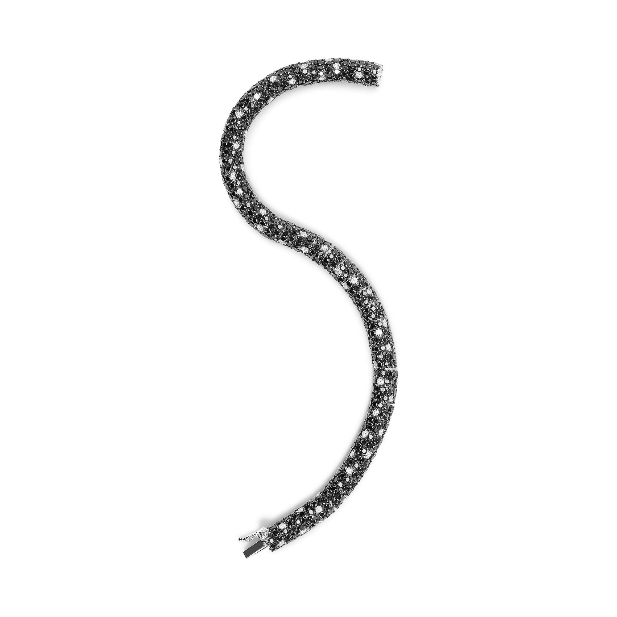 Side view showcasing the luxurious 18K White Gold Diamond Snake Skin Bracelet