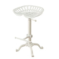 Front view of 23" White Adjustable Backless Bar Chair by Homeroots