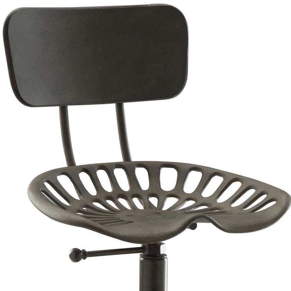 Footrest detail of the stylish Gray Iron Adjustable Bar Chair