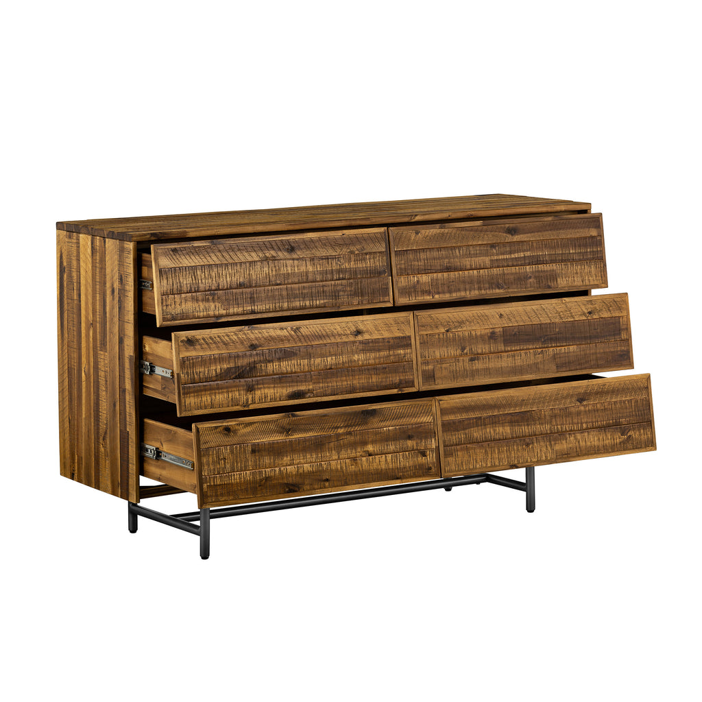 Lifestyle image of the 57" Solid Wood Double Dresser in use