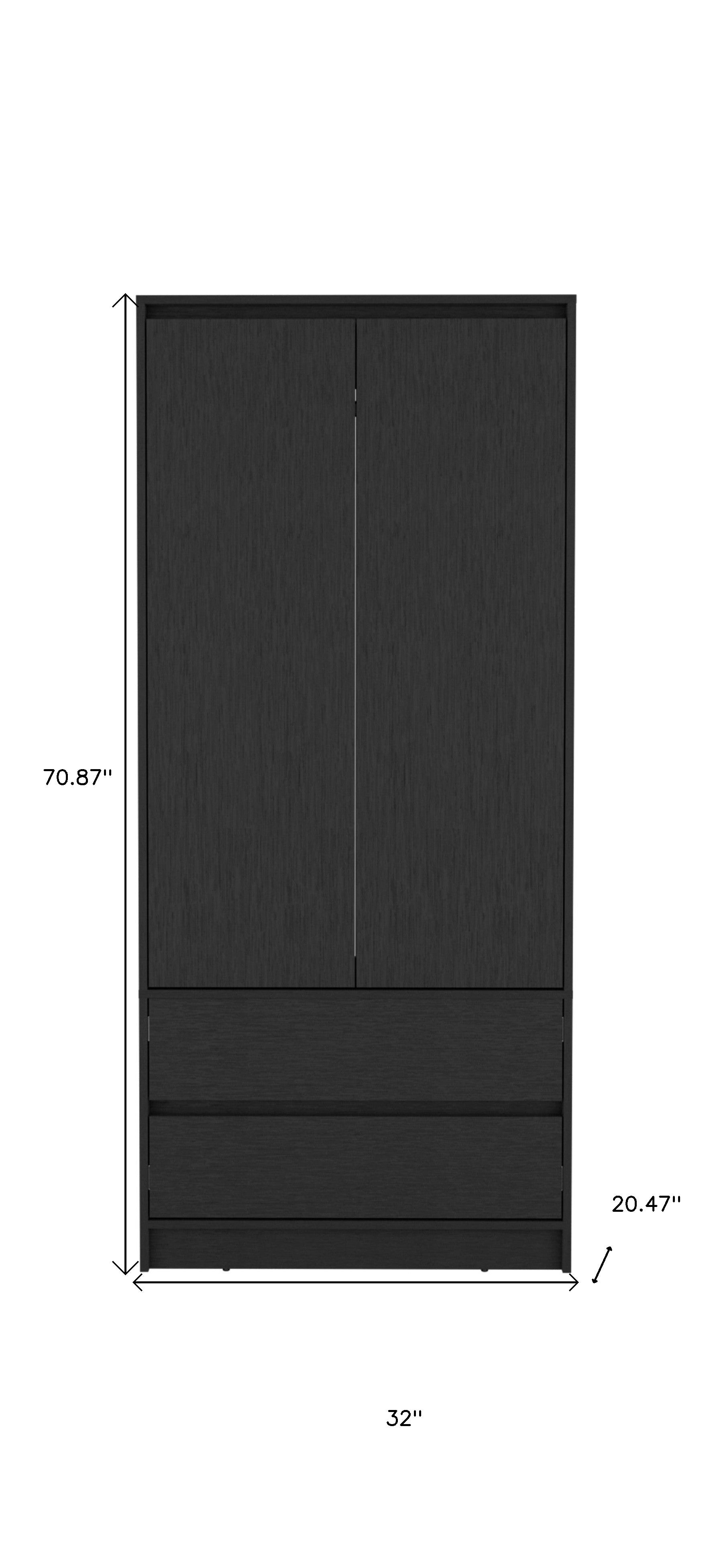 Top surface of 71-Inch Black Wood Combo Dresser with decor