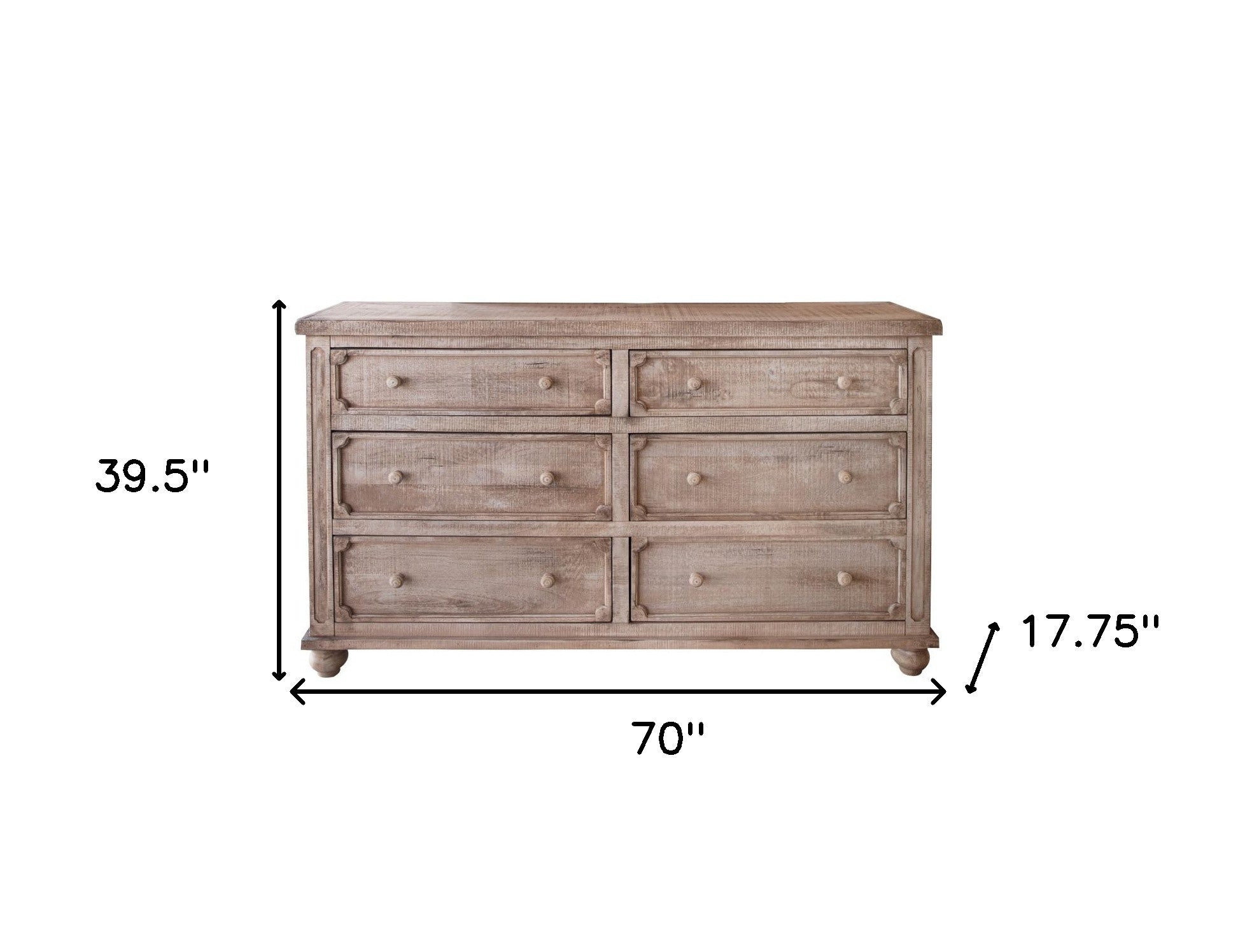 Elegant design details of Homeroots Solid Wood Double Dresser