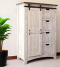 Front view of 54" Brown and White Solid Wood Four Drawer Dresser by Homeroots