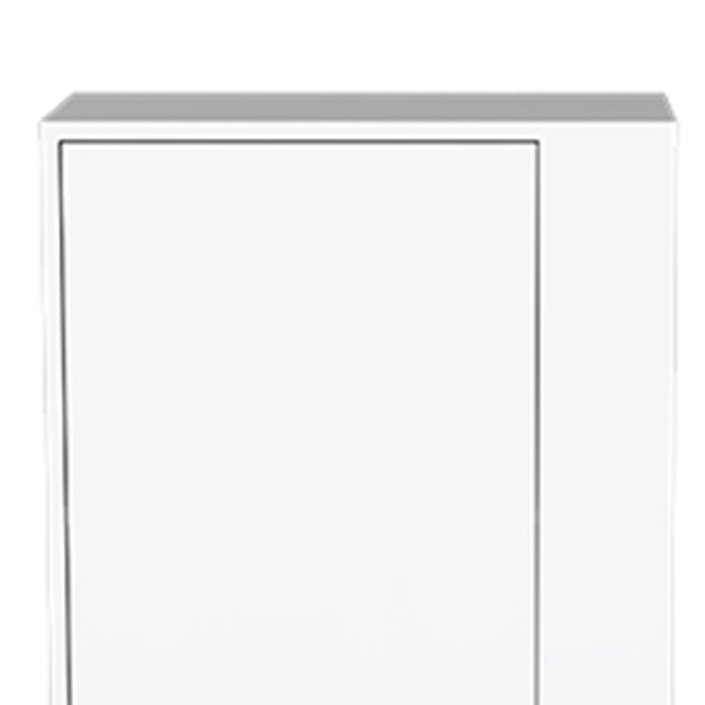 Detail shot of the door handle on 21" White Lacquered Wardrobe