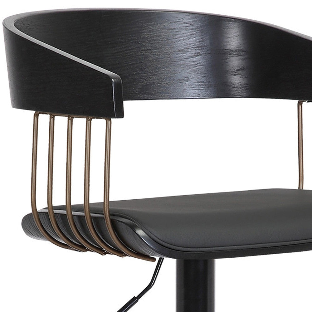 Black Faux Leather Swivel Bar Chair in a contemporary kitchen setting