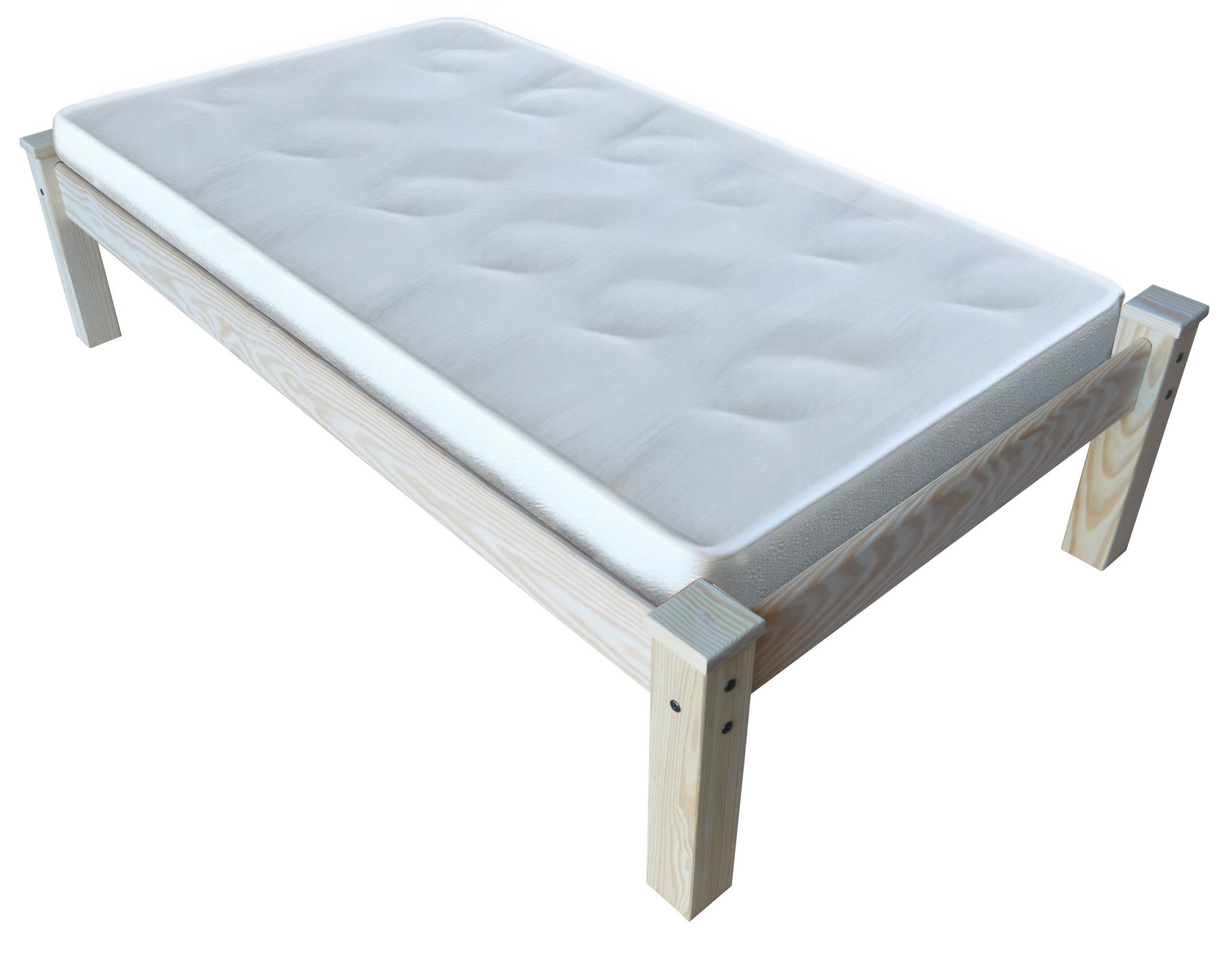 Close-up of Natural Solid Wood Twin Bed Frame texture and finish