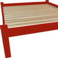 Front view of Elegant Red Solid Wood Queen Bed Frame by Homeroots