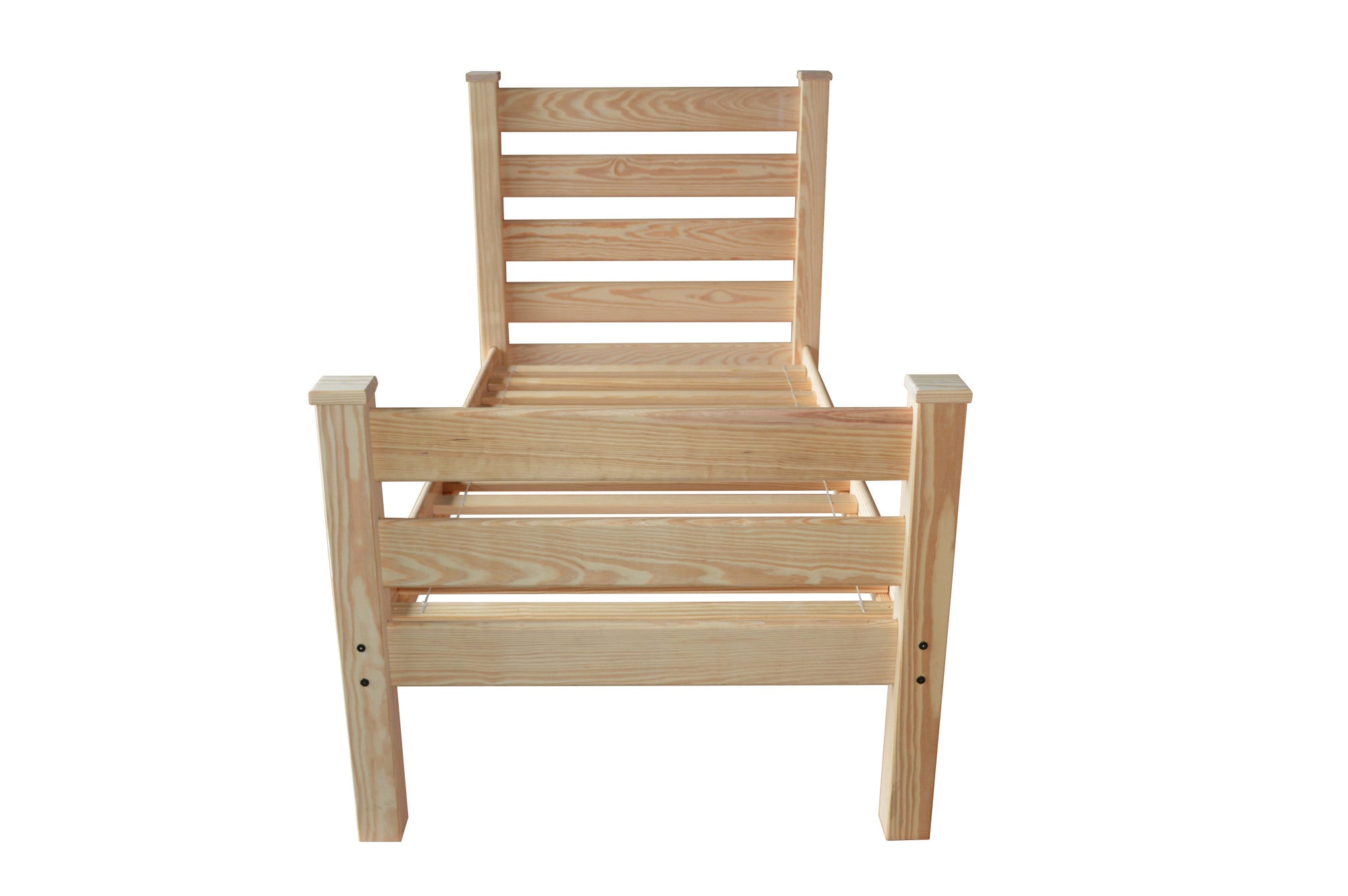 Close-up of the natural finish on Stylish Solid Wood Twin Bed Frame