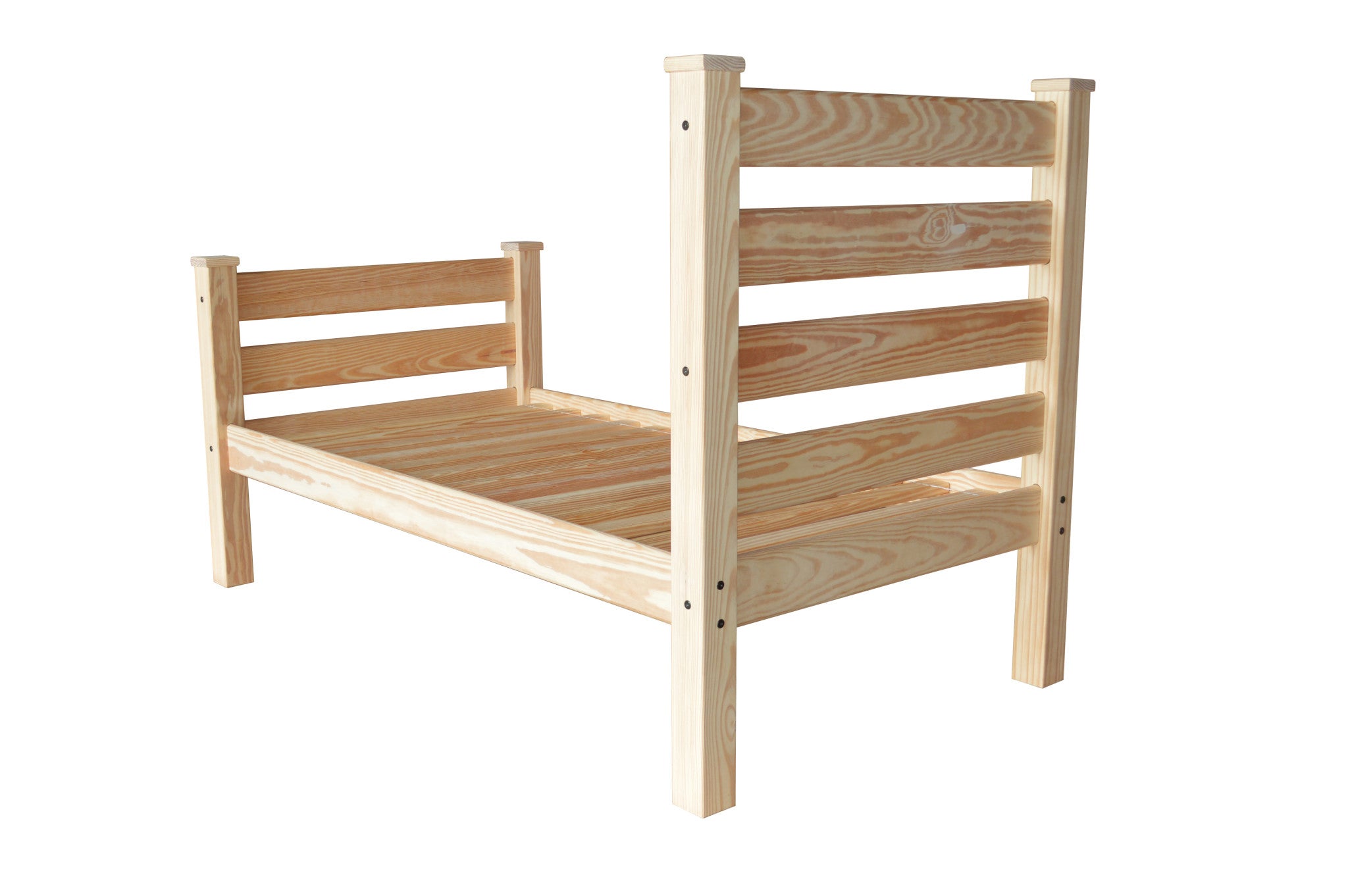 Back view of Stylish Solid Wood Twin Bed Frame highlighting sturdy construction