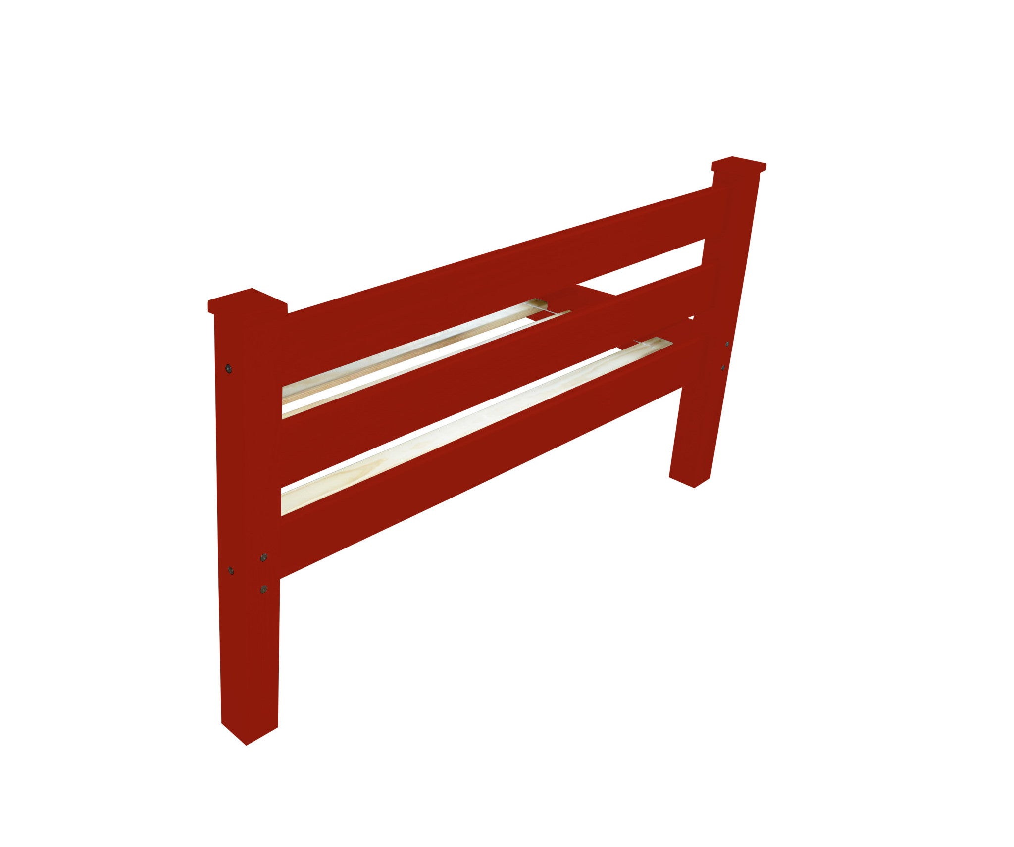 Close-up of the headboard of Elegant Red Solid Wood Queen Bed Frame