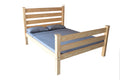 Elegant Natural Solid Wood Queen Bed Frame by Homeroots front view