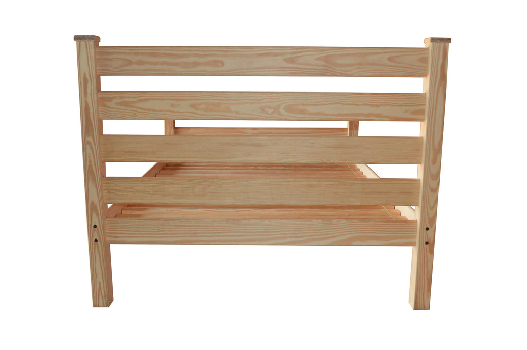 Back view of Elegant Natural Solid Wood Queen Bed Frame showcasing design