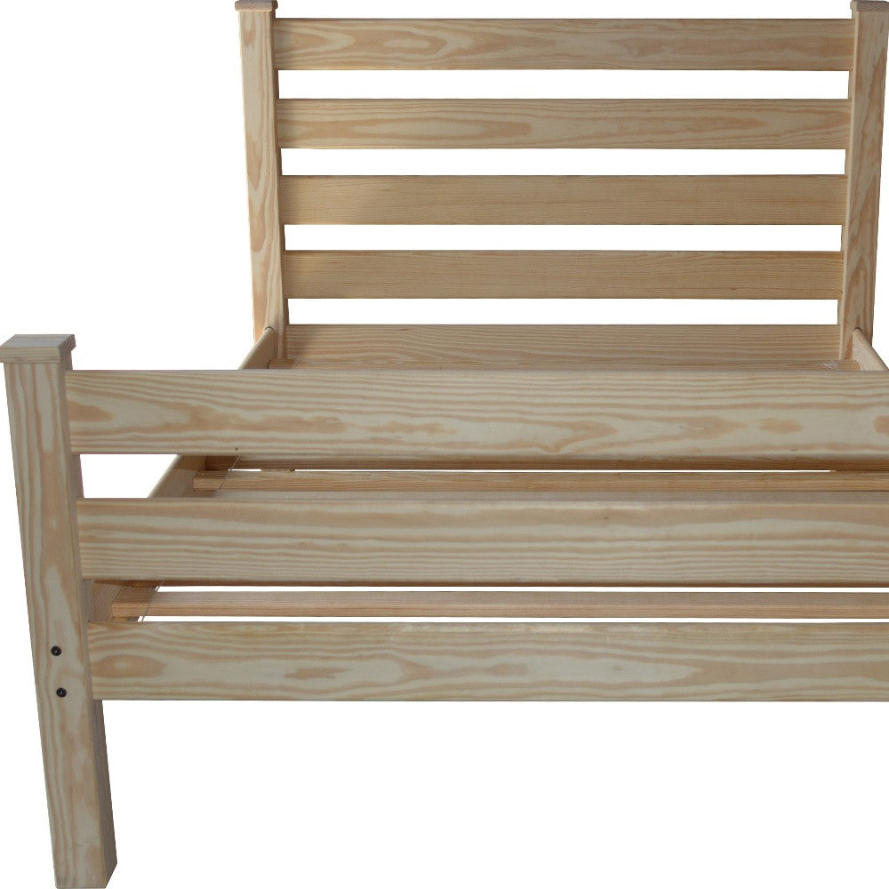 Elegant Natural Solid Wood Queen Bed Frame dimensions and details